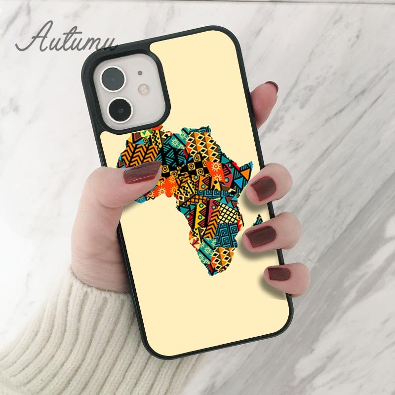 AFRICA MAP Phone Case for iPhone 11 12 13 14 Pro Max Mini X XR XS SE 2020 5 5s 6 6S 7 8 Plus Samsung Galaxy S21 S22 Cover Shell