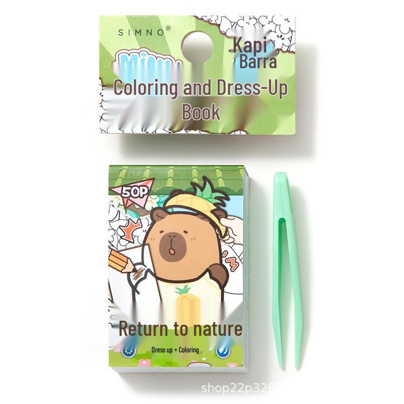 Capybara MINI Dress-Up Sticker Bean Book - Cute Cartoon Creative Journal Seals