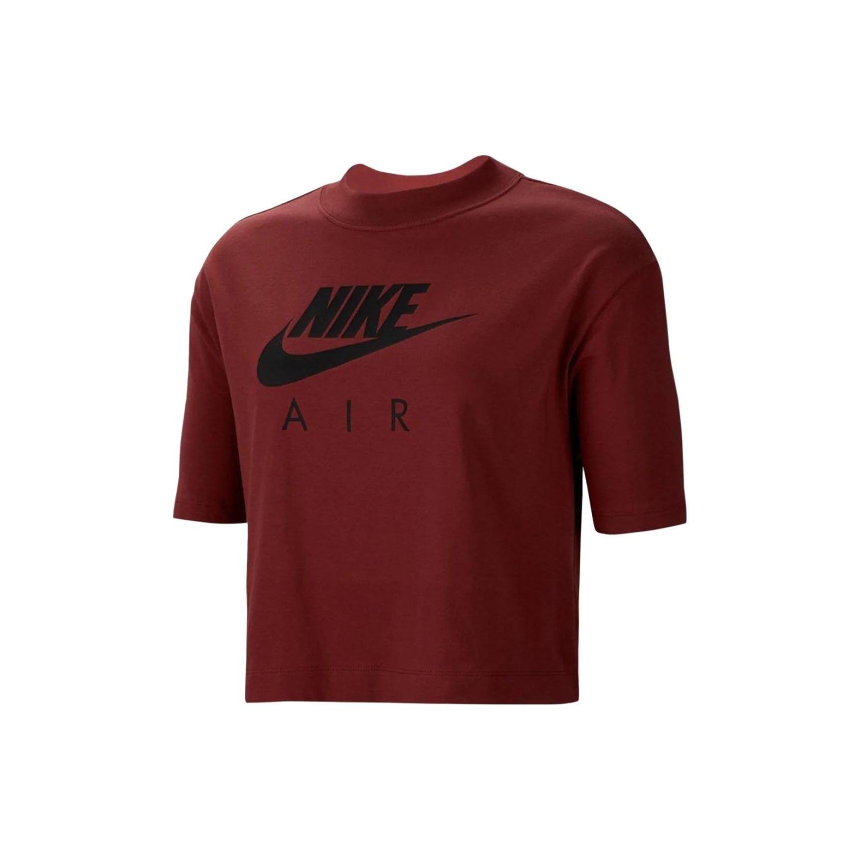 

Nike Однотонная футболка с круглым вырезом и принтом логотипа Женские топы Красный BV4777-661 L