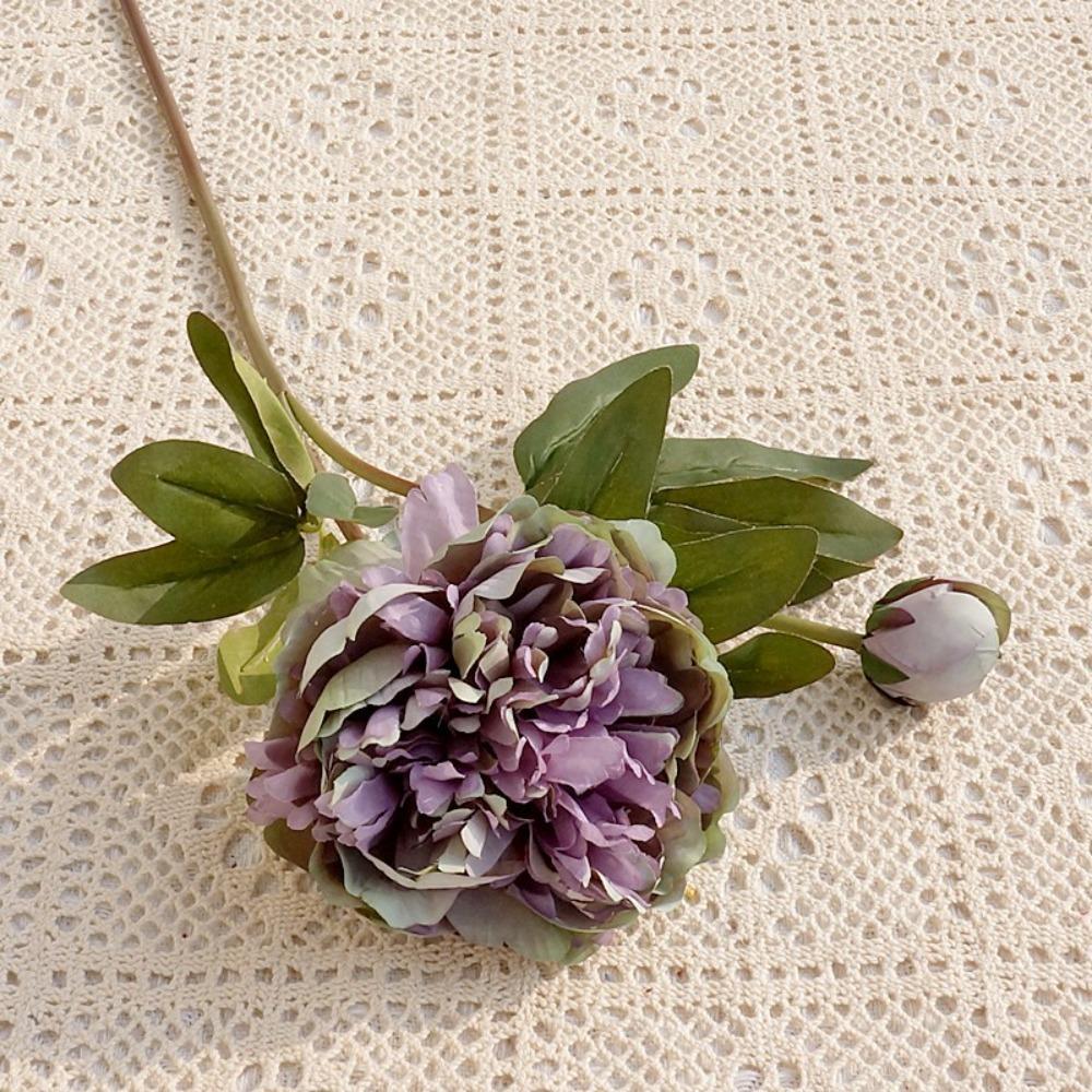 

Реалистичный букет искусственных пионов 2 головки имитация пиона праздничные сувениры фиолетовый