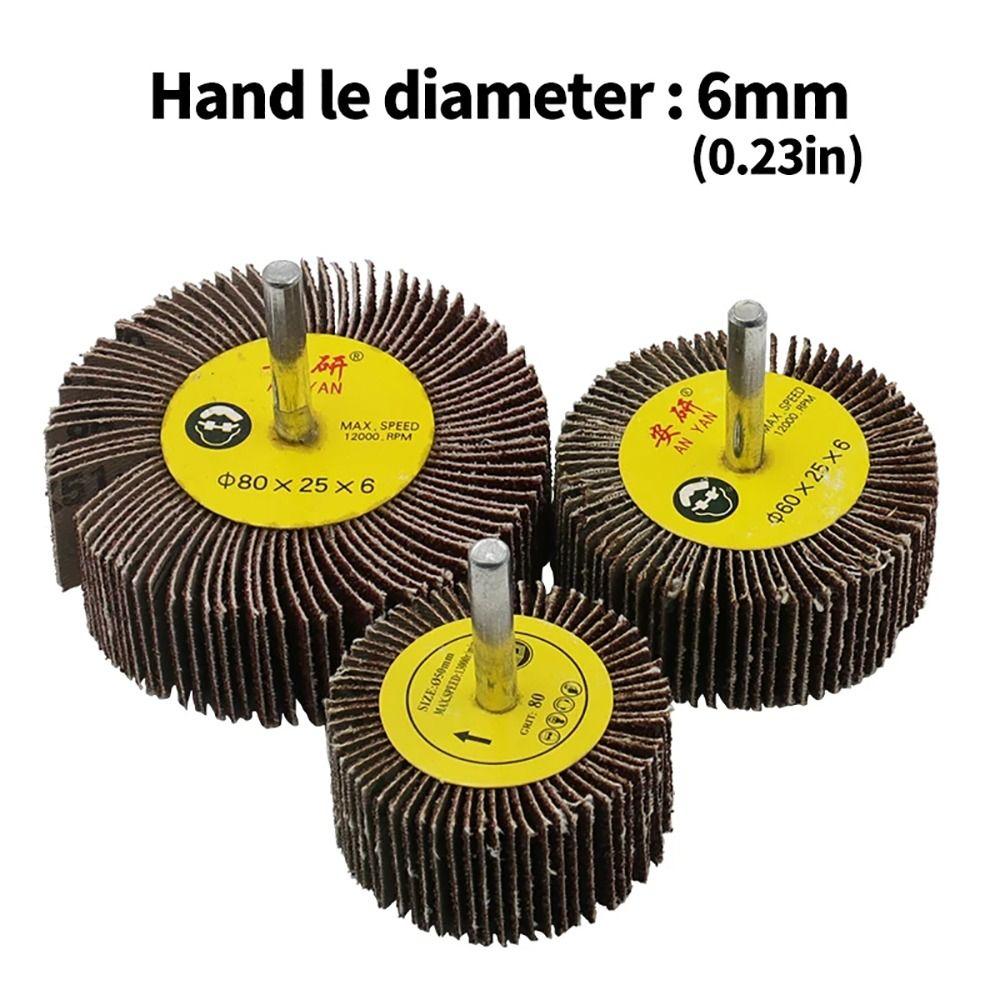 1Pcs 6mm Shank Sanding Flap Wheel Grinding Accessories Sandpaper Polishing Disc  For Drill