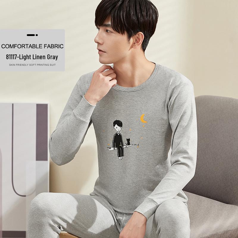 Теплый хлопковый фланелевый комплект нижнего белья для подростков облегающего кроя M