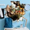 Atw4070 Creative Dinosaur Broken Wall 3D Effect Paper Wall Sticker Living Room Bedroom Background Wall Decorative Wall Sticker Self-Adhesive Batch