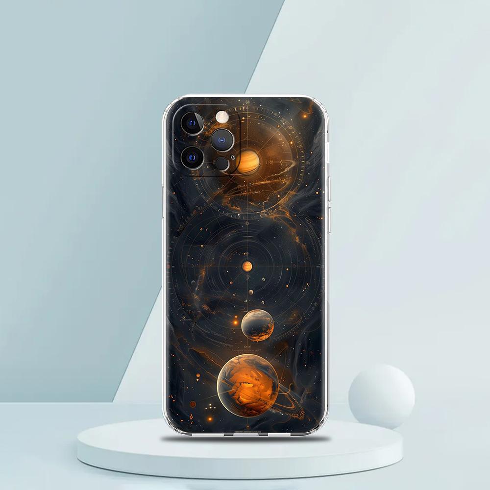 Earth Stars Space Luxury Phone Case For iPhone 16 15 14 13 12 11 Pro Max XS X XR SE 7 8 Plus Soft Silicone Clear Cover