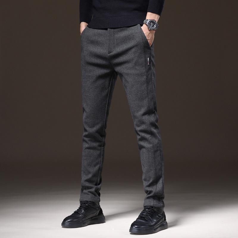 New Autumn Imitation Denim Casual Pants for Men Korean Slim Straight-leg Pants for Men