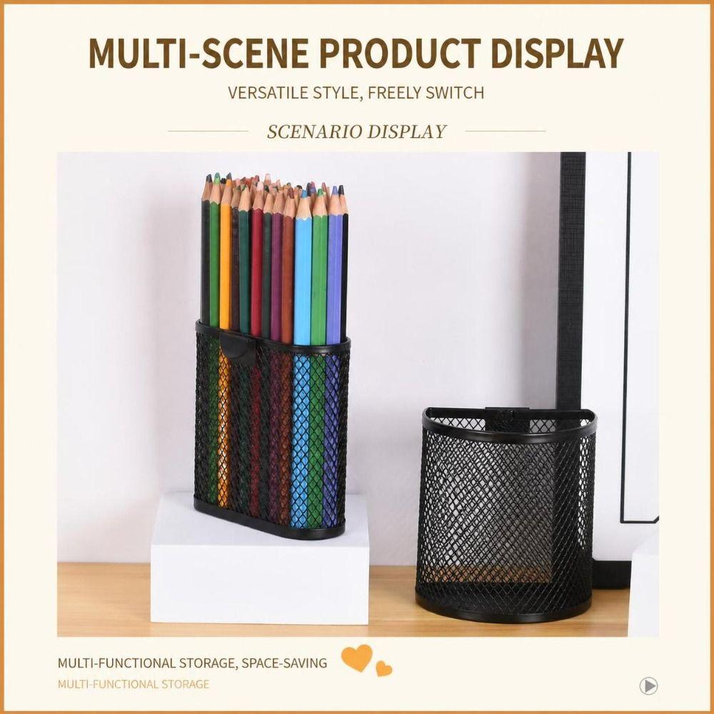 Metal Hanging Pen Holder Mesh Pen Container Cute Makeup Brush Container  Gift