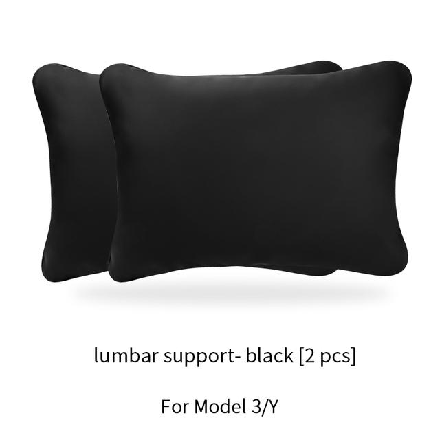 OULEX For Tesla Model 3 Y Flocking/Leather Car Seat Neck Pillow Soft Memory Neck Pillow High-Quality Headrest Lumbar Support