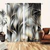 2 Pcs Black and White Maple Leaves Print Curtains  Suitable for Bedroom  Living Room Kitchen Decor  Home Decoration  Window Decor