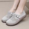 2025 Summer new women's thick-soled leisure shoes breathable comfortable anti-skid thick-soled solid color woven leisure
