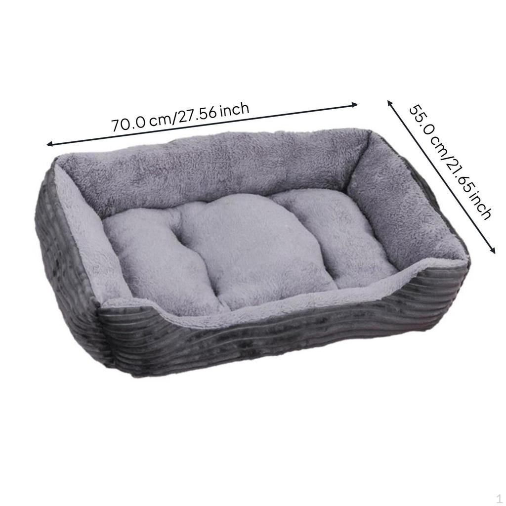 Dog Bed Mat, Warm Plush Crate Pad, Small & Cat, All Seasons Comfort Yellow 60x45cm