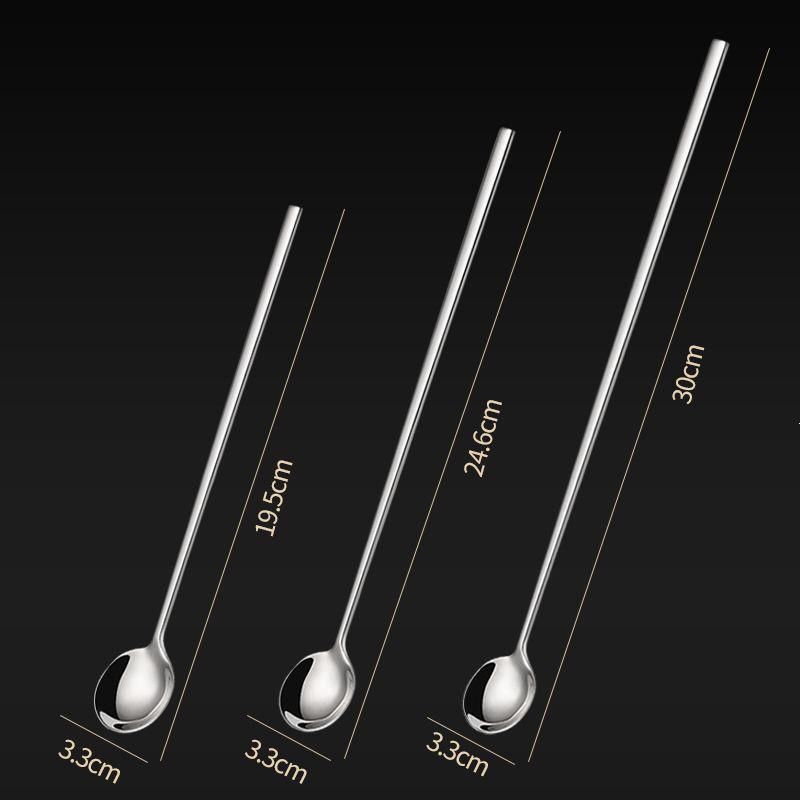 304 Stainless Steel Long Handle Stirring Spoon - Ideal for Ice, Coffee, Milk Tea, Honey, and Seasoning.