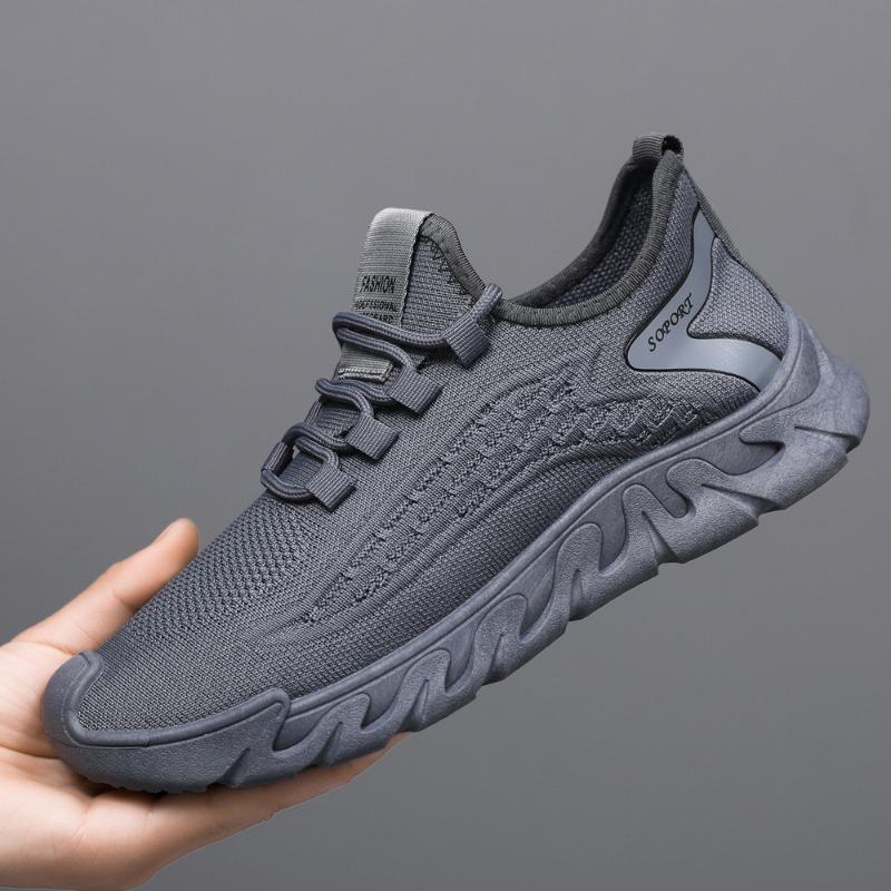 New men's shoes large size fly-woven sports shoes comfortable versatile soft-soled running shoes men's trendy fashion casual shoes