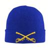 Neue Armee US Kavallerie Zweig Abzeichen Gestrickte Mütze Beanie Herbst Winter Mützen Warm Unisex Straßenmütze Unisex Damen Geschenke