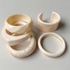 DIEZI New Fashion Hip Hop Beige Resin Acrylic Bangles Ethnic Geometric Wide Cuff Bangles For Women Men New Bracelet Jewelry