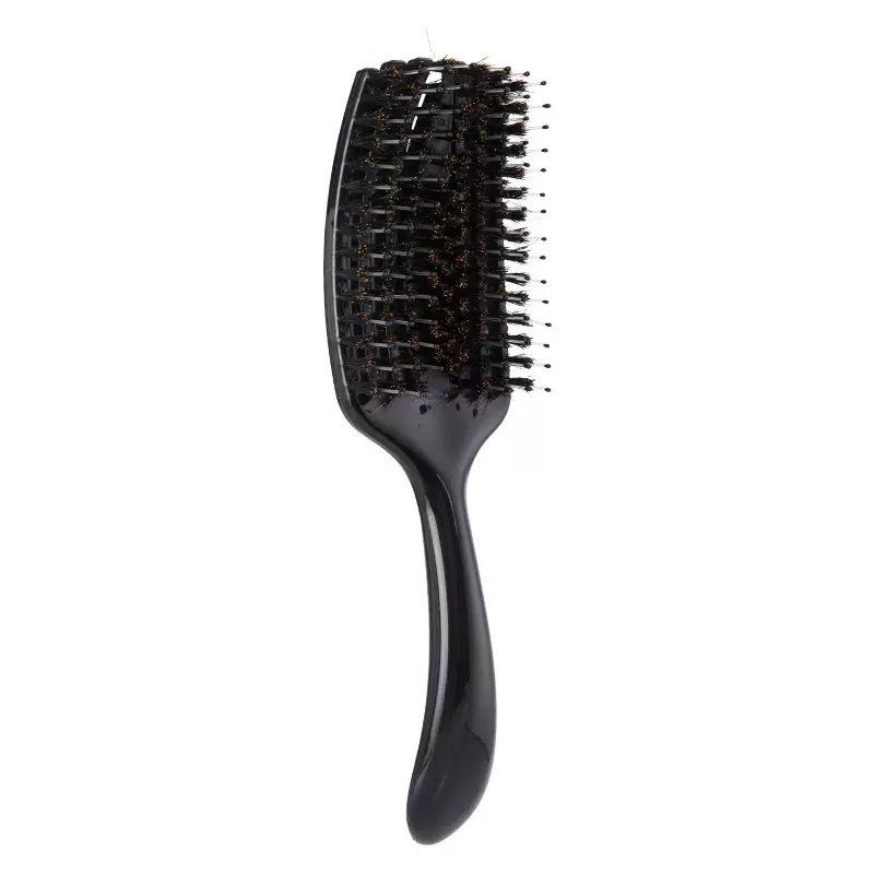 Pig Bristle Fluffy Styling Six-Claw Straightening Hollow Rib Massage Comb