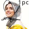 1pc Transparent Plastic Bonnet for Women, Foldable,Portable, Hand Washable,Travel Friendly Design for Outdoor Use.