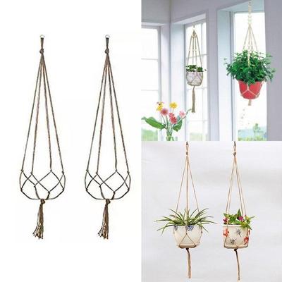 1PCS Hemp Rope New Braided Hanger Pot Green Plant Flower Pot Hanging Rope Basket Hand Weave Hemp Rope