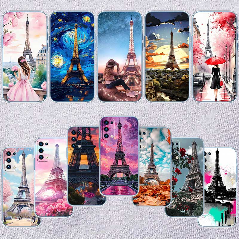 RE49 Paris Eiffel tower Transparent Phone Case for Motorola Moto Edge 20 30 40 50 S30 Fusion Ultra Pro Neo Lite + G200 G23