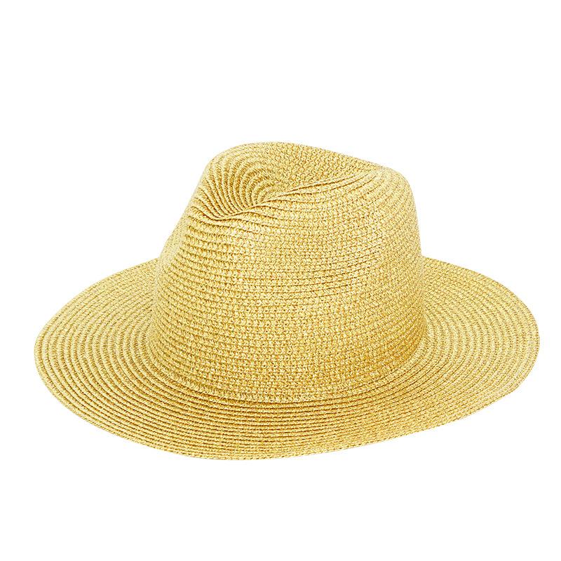 Unisex Panama Silver Silk Shiny Raffia Cowboy Fedora Hat