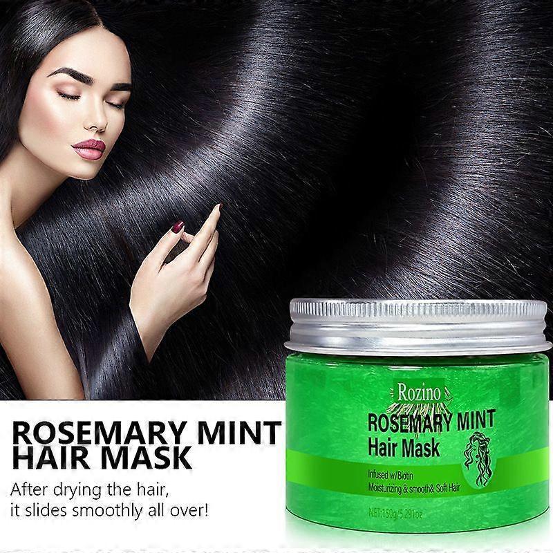 Organic Rosemary Mint Hair Mask, Infused with Biotin Scalp Treatment for Hair Growth & Thickness, Natural Strengthening Serum for Weak/Damaged Hair 15