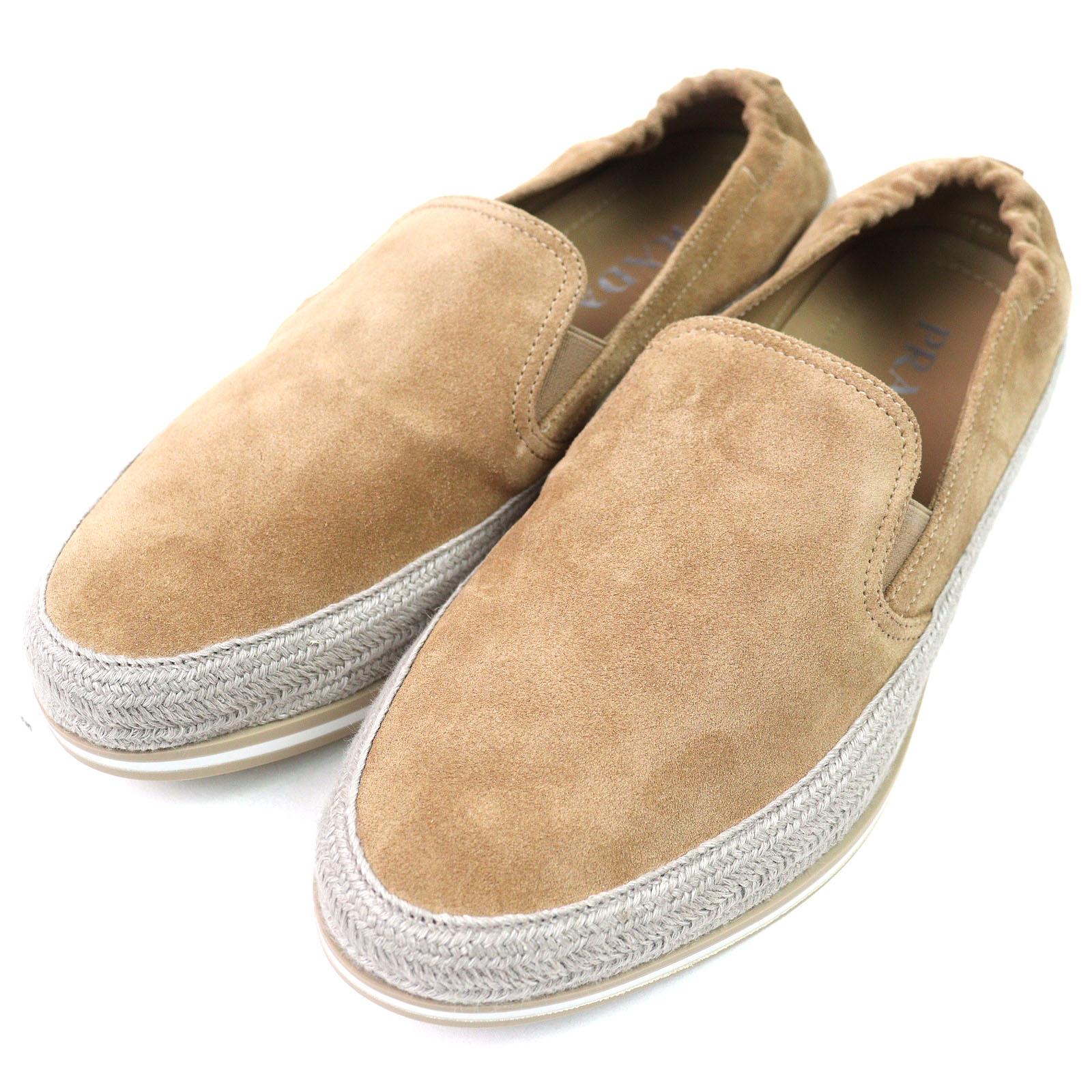 

Pristine PRADA Slip-on natural Suede leather mens 6.5 2DG126 Used
