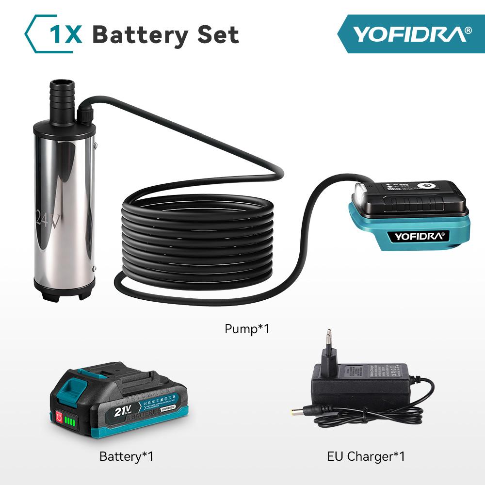 YOFIDRA 50–80 L/min Powerful Electric Water Pump Oil Pump Refueling Gun Submersible Car Pump For Makita 21V Battery Pin