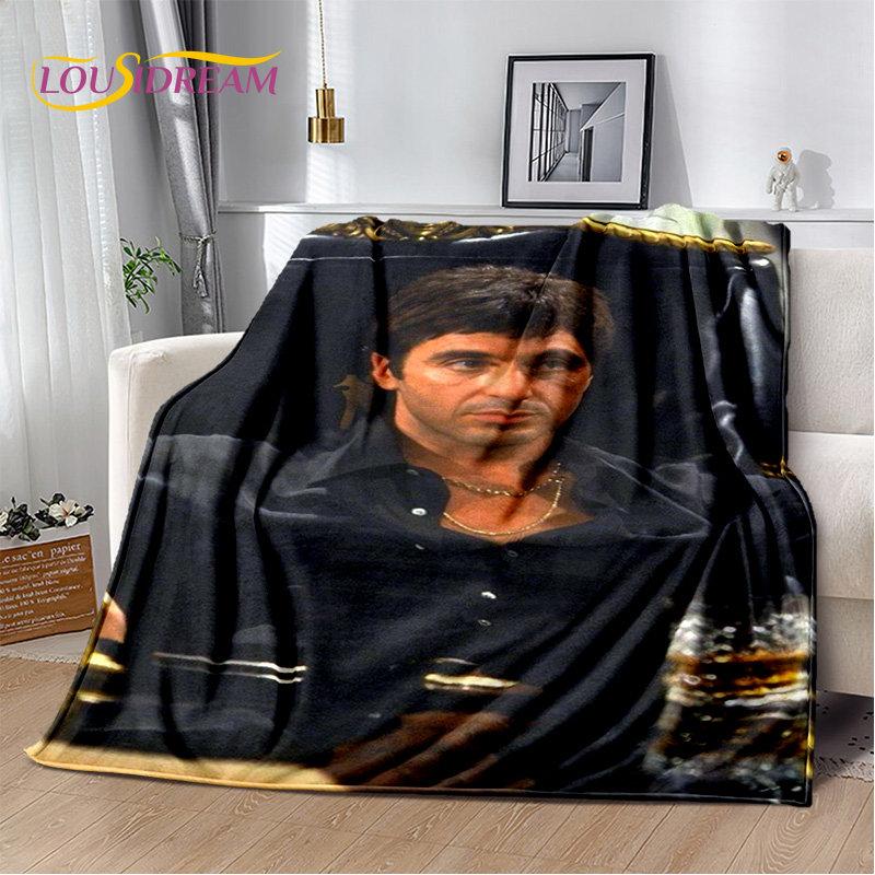 Movie Scarface Tony 3D Printing Soft Plush Blanket,Flannel Blanket Throw Blanket for Living Room Bedroom Bed Sofa Picnic Cover