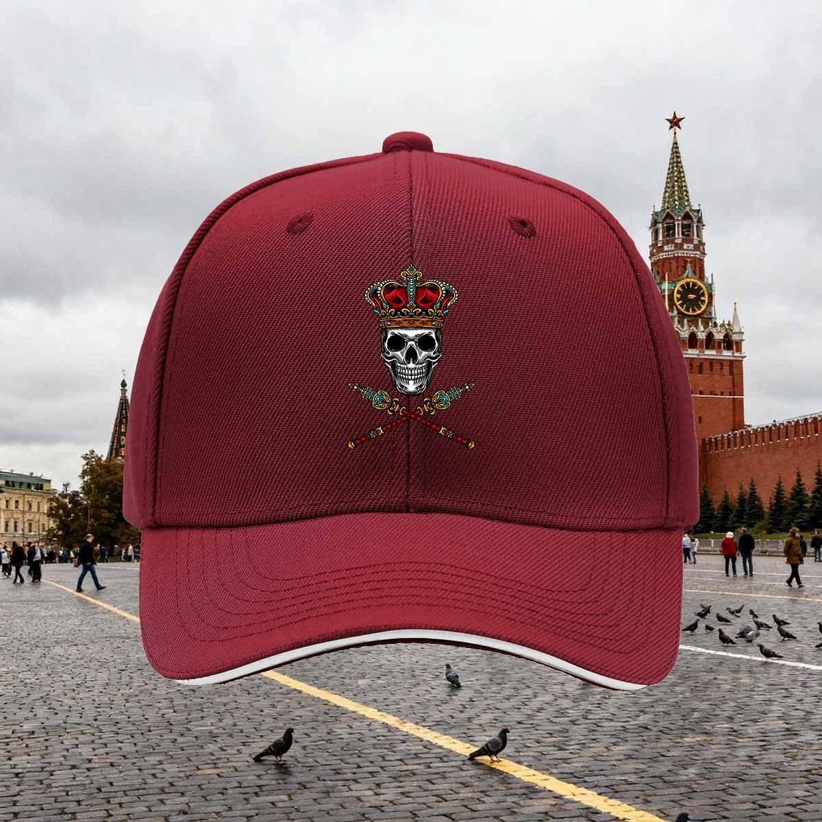 

Skull Crown Crossed Swords Embroidered Baseball Cap Men Women Adjustable Polyester Casual Hat One Size