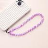 Dazzle Color Heart Beaded Cellphone Case Chain Women Girls Acrylic Mobile Phone Hanging Cord For Fashion Lanyard Strap Jewelry