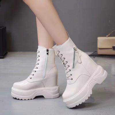 Fashion New 2024 Women Autumn Ankle Boots Increase Platform Zipper Sneakers Woman Warm Fur Boots 11CM High Heels Winter Motorcycle Boots