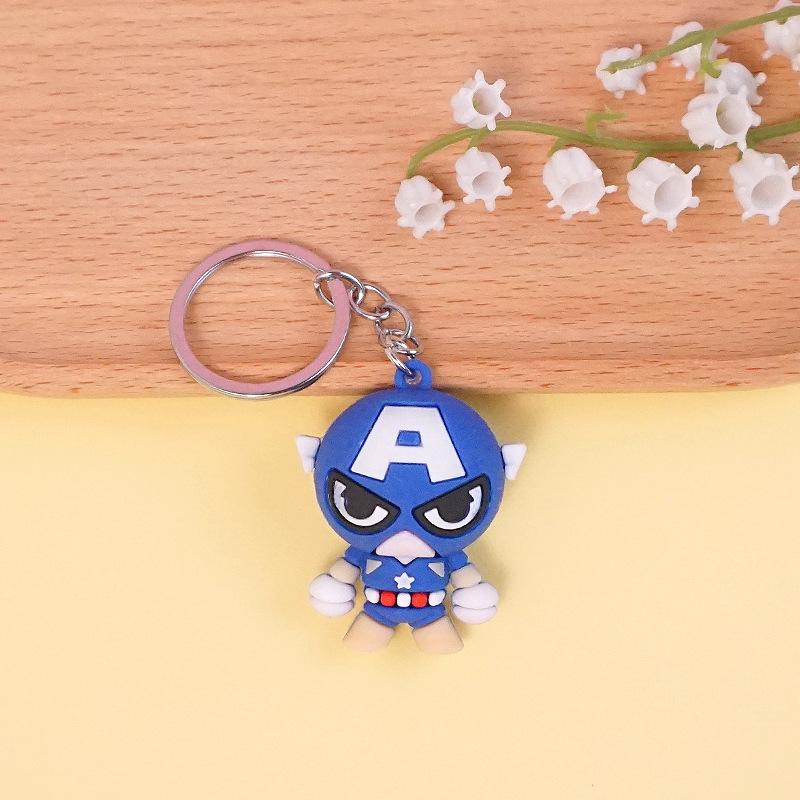 Marvel Avengers Rubber Keychain: Spider-Man, Captain America, Iron Man Figures