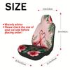 2 Stück Rosa Flamingo Tropische Blumen Autositzbezüge - Weiche Ganzjahres-Passform für die meisten Limousinen & SUVs, Lebendiges Rosa & Grünes Design Wi