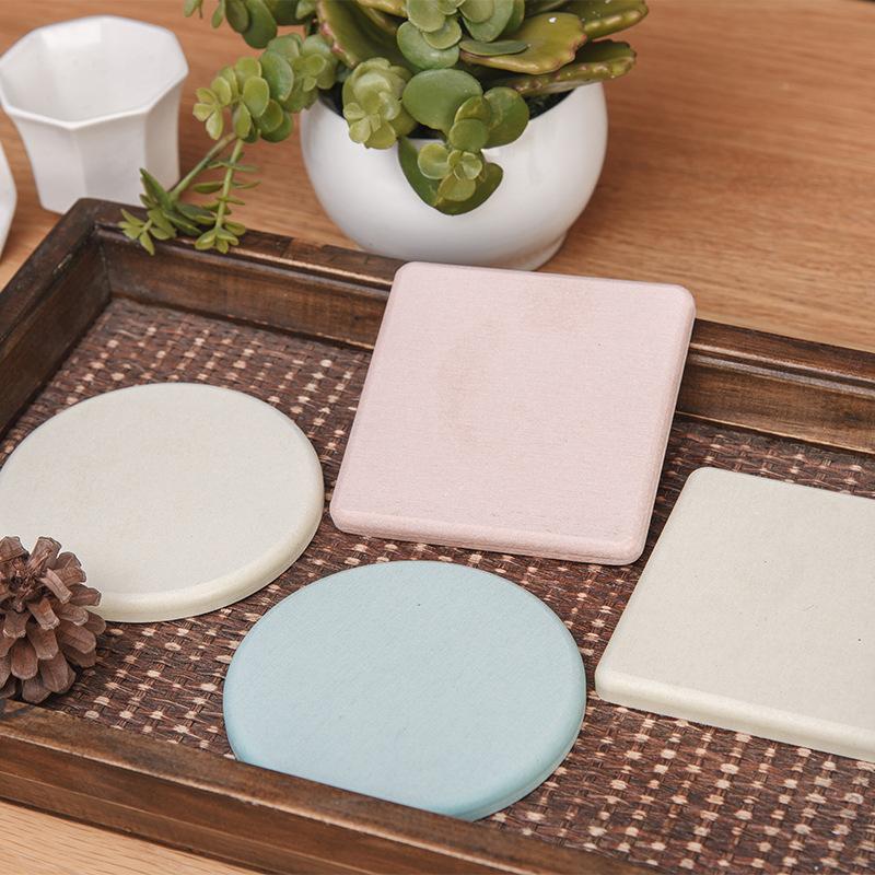 Solid Color Round Square Diatomaceous Earth Mats Toiletries Coasters Simple Absorbent Non-Slip Cup Home And Decoration Kitchen