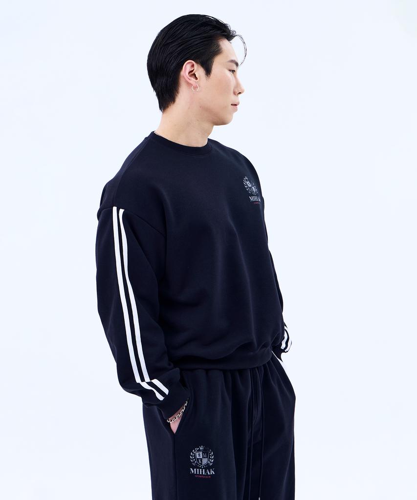 Mihag Ivy League Track Line Sweatshirt (Navy)