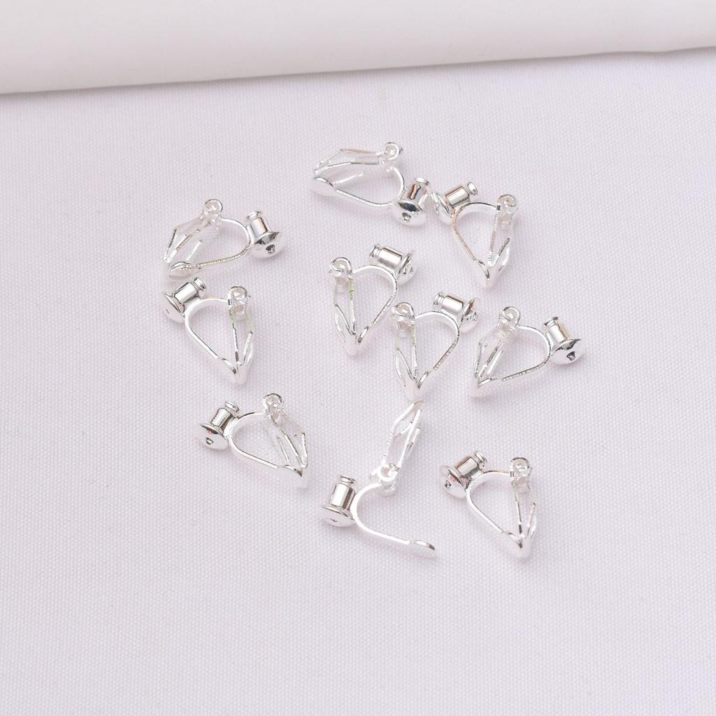 10 Stück farbechte, mit 18 Karat Gold umwickelte Ohrclips, Ohrnadeln, Ohrclips, Konverter, Dreiecksclips, DIY, Zubehör.