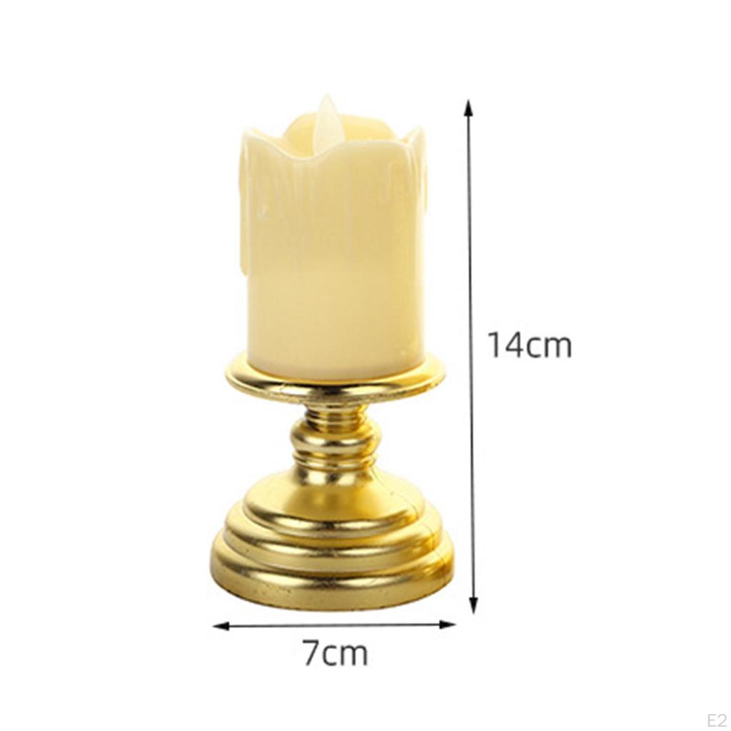 Electric Flameless Pillar Flicker with Holder for Desk, , Festival, Celebrations
