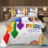 Rainbow Bedspread Queen/Full People Celebrating International Day for LGBT Community Quilt Set Colorful Rainbow Striped Coverlet