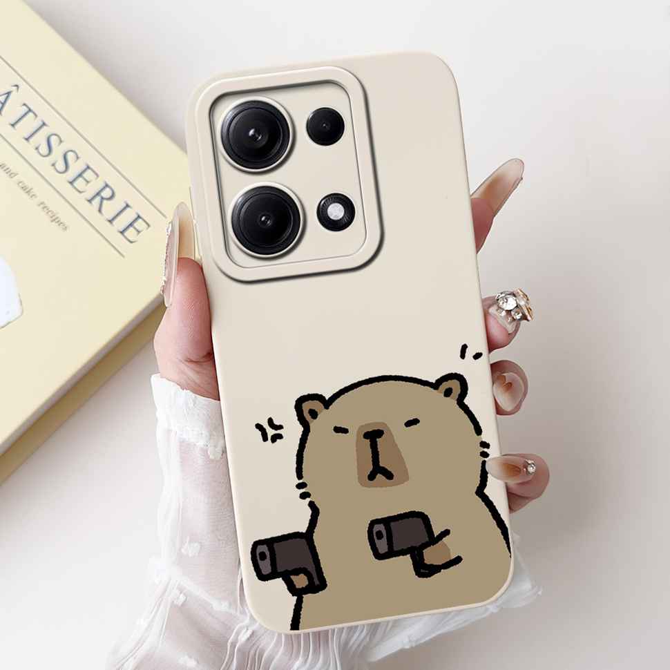 Simple Silicone Case For Redmi Note14s 4G Capa Lovely Panda Rabbit Shockproof Back Cover For Xiaomi Redmi Note 14S Phone Shell