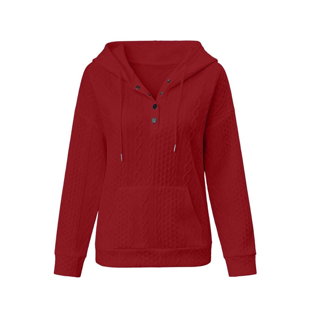 Women's Color Oversized Long Sleeve Hoodie with Pockets for Casual Everyday Wear