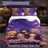 Personalized 3Pcs Bedding SetDemon Slayer Custom Text Duvet Cover Pillowcase Set Bedroom Gift