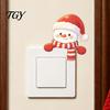 Living Room Accent Christmas Snowman Switch Stickers, PVC Waterproof Light Decals for Square Power Switches & Seasonal Guard Socket Panels, Removable