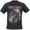T-shirt Unisex in Cotone Powerwolf No Prayer At Midnight, con Cappuccio e Stampa Lupo Mannaro, Maglietta Casual Band Heavy Metal Rock