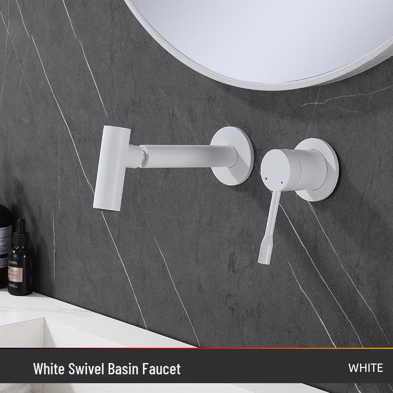 

Tenban Вращающийся настенный медный смеситель цвета оружейного металла для горячей и холодной воды для умывальника.