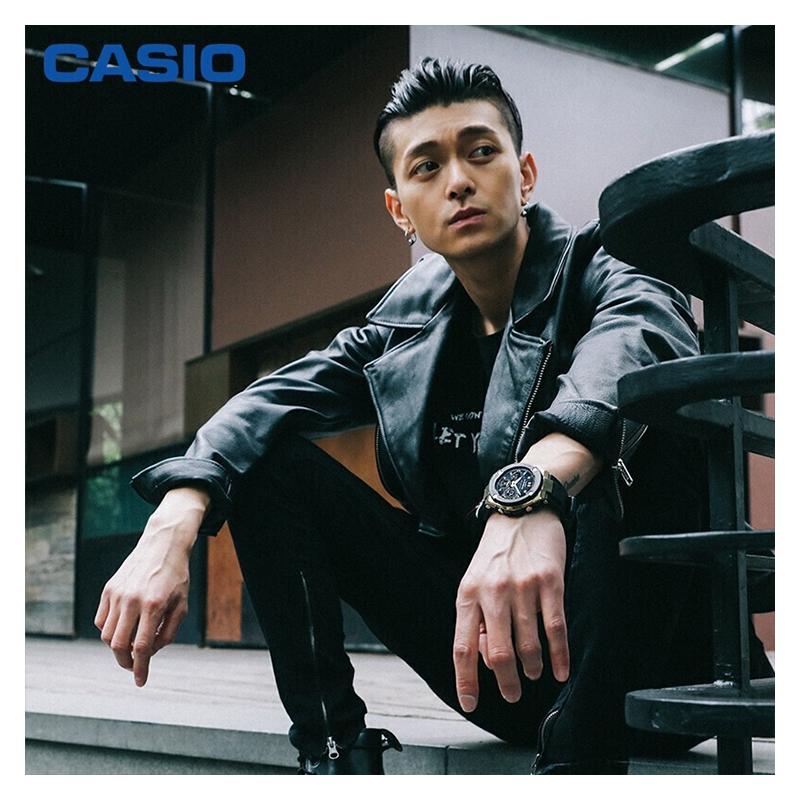 Casio G-STEEL Series-S Disc Dual Display Urban Fashion Shockproof Waterproof Solar Power Sports Quartz Movement Resin Strap Japanese and GST-S300G-1A9
