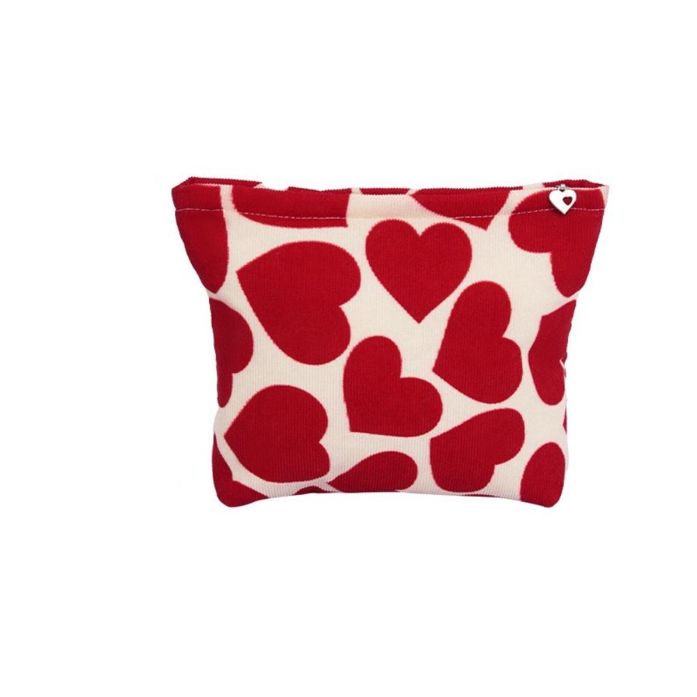Lipstick Storage Case Autumn Winter Heart Cosmetic Pouch Women'S Makeup Organizer Large Capacity Portable Makeup Bag For Daily
