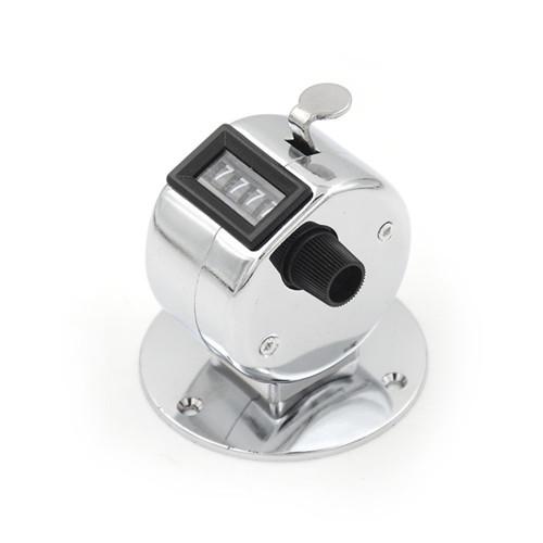 ZLinKJ 4 Digit Manual Hand Tally Mechanical Palm Click Counter Round Base Mechanical counter, flow counter