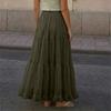 Women's Mesh Tulle Midi Skirt - Ruffle Tiered Skirt, Full A-Line Maxi Skirt