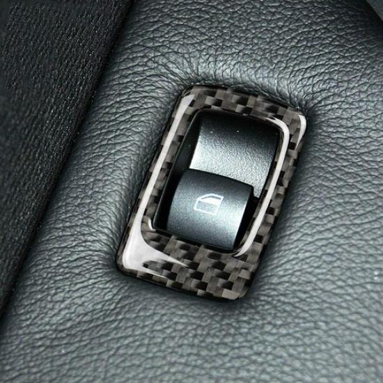 For BMW 5 Series E60 2008-2010 Carbon Fiber Door Window Lift Switch Button Cover