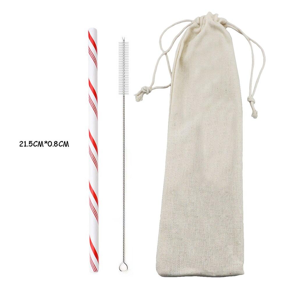 New Colorful Reusable Metal Straws Set with Cleaner Brush 304 Stainless Steel Drinking Straw Milk Drinkware Bar Party Drink Accessory Pouch