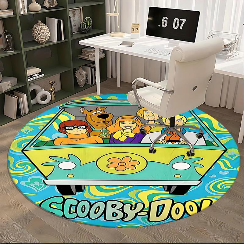 Scooby Doo,Mystery Machine Chair Mat Round Rug Office Carpet, Machine Washable, Non Slip, Suitable for Living Rooms, Bedrooms
